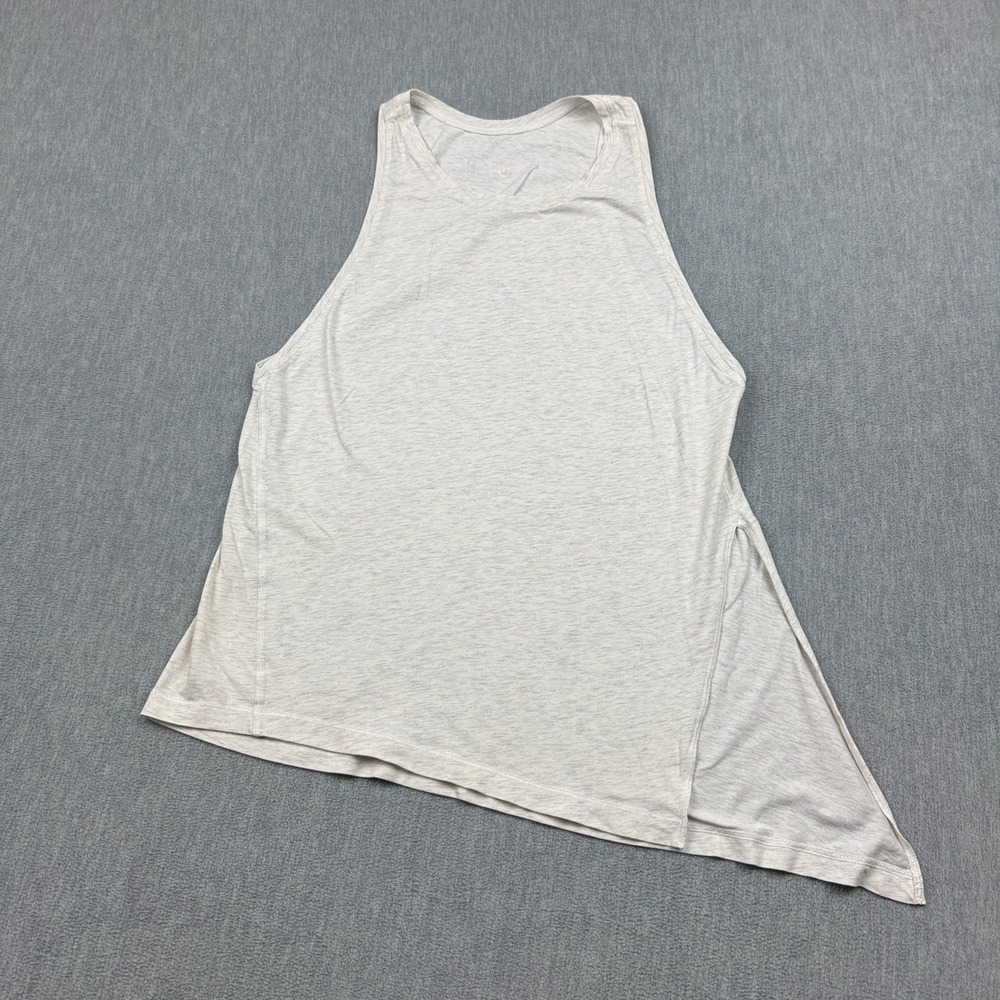 Lululemon Tank Top Womens 4 Light Gray Side Split Hem Running‎ Workout Athletic
